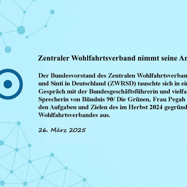 Zentraler Wohlfahrtsverband nimmt seine Arbeit auf